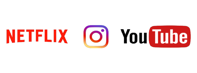 Netflix, Instagram e YouTube